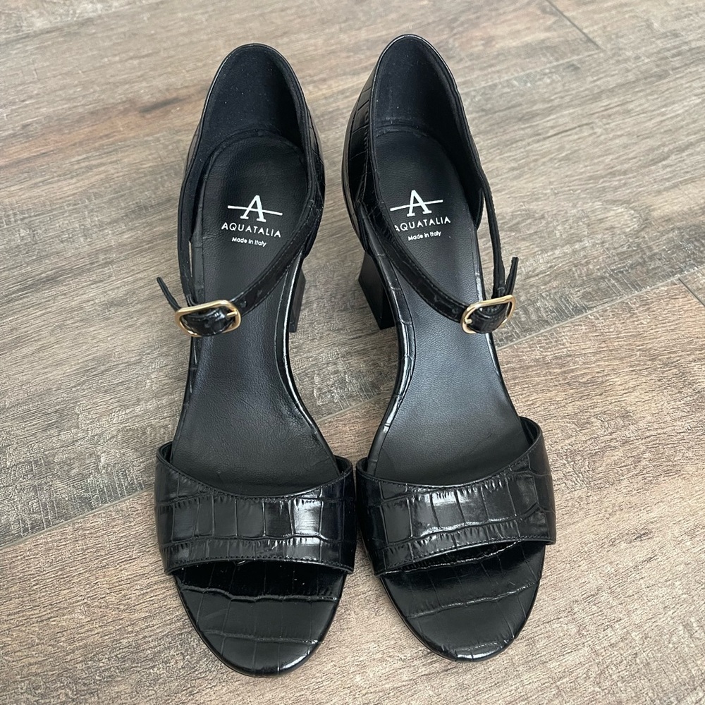 New AQUATALIA Calley Croc Embossed Sandal 6.5 - Picture 2 of 5